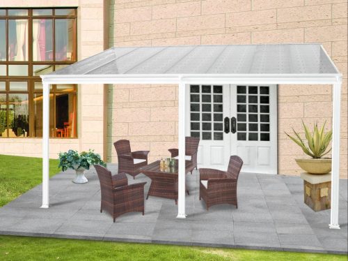 alumínium pergola LANITPLAST WALL 43 fehér + bronz PC LG2125