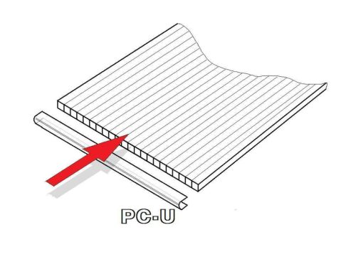 4 mm-es polikarbonát profil üvegházhoz, hossz 2,10 m (1 darab) LG2363