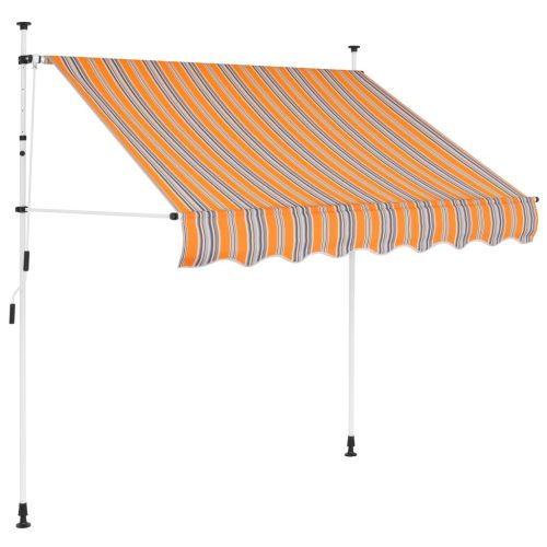 Sárga és kék csíkos kézzel feltekerhető napellenző 100 cm