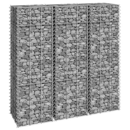 3 db vas gabion magaságyás 30 x 30 x 100 cm