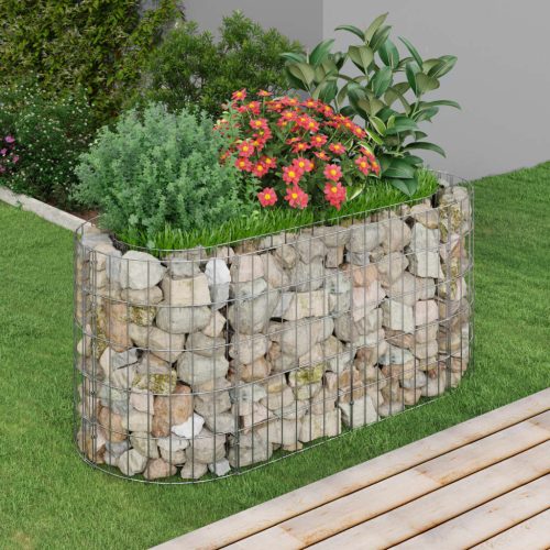 Horganyzott vas gabion magaságyás 120 x 50 x 50 cm