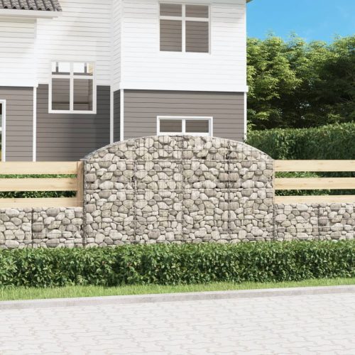 Íves horganyzott vas gabion kosár 200x30x120/140 cm