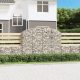 Íves horganyzott vas gabion kosár 200x50x140/160 cm