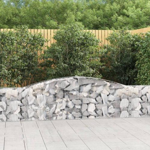 Íves horganyzott vas gabion kosár 400x30x60/80 cm