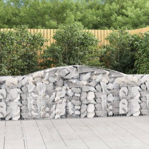 Íves horganyzott vas gabion kosár 400x30x80/100 cm