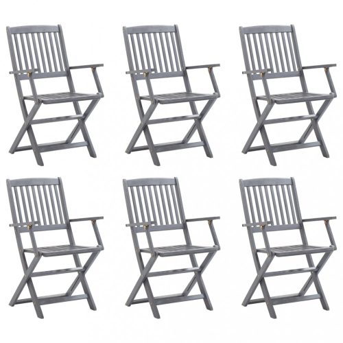 6 db összecsukható tömör akácfa kültéri szék