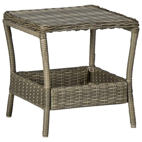 Barna polyrattan kerti asztal 45 x 45 x 46,5 cm