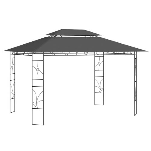 Antracitszürke pavilon 4 x 3 x 2,7 m 160 g/m²