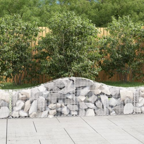 8 db íves horganyzott vas gabion kosár 200x30x40/60 cm