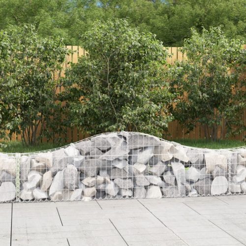 9 db íves horganyzott vas gabion kosár 200x30x40/60 cm