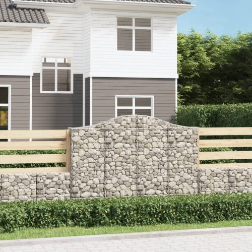 6 db íves horganyzott vas gabion kosár 200x30x140/160 cm