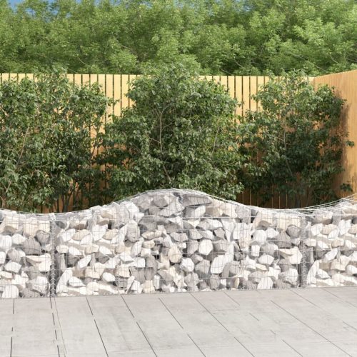 5 db íves horganyzott vas gabion kosár 200x50x60/80 cm