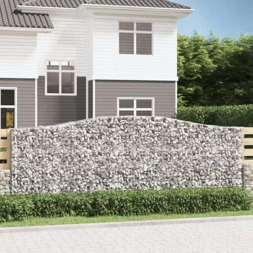 9 db íves horganyzott vas gabion kosár 400x50x140/160 cm