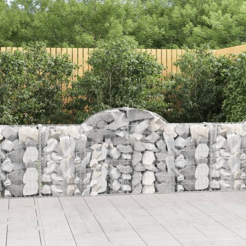 5 db íves horganyzott vas gabion kosár 200x30x80/100 cm