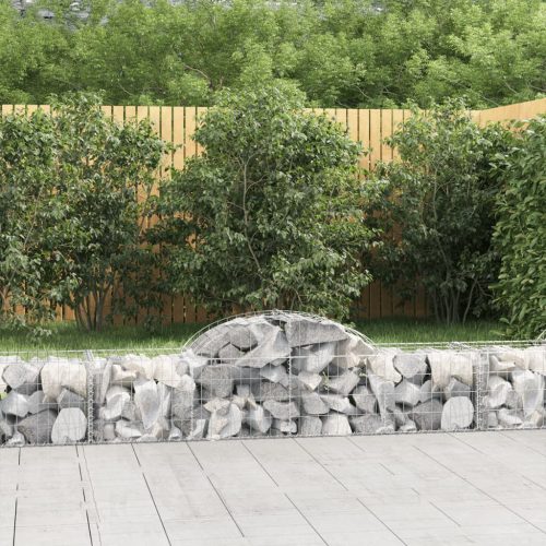 4 db íves horganyzott vas gabion kosár 200x50x40/60 cm