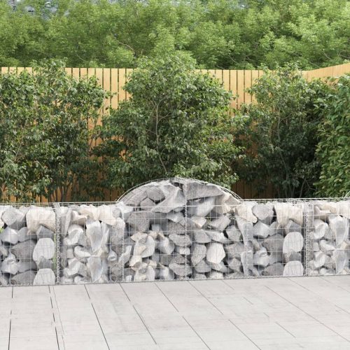 4 db íves horganyzott vas gabion kosár 200x50x60/80 cm