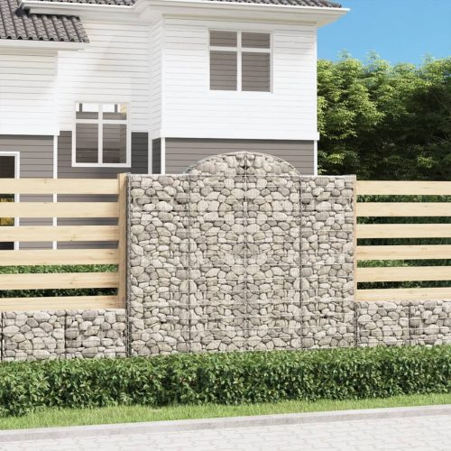 6 db íves horganyzott vas gabion kosár 200x50x180/200 cm