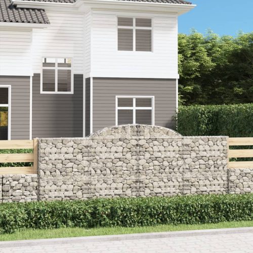 6 db íves horganyzott vas gabion kosár 300x50x120/140 cm