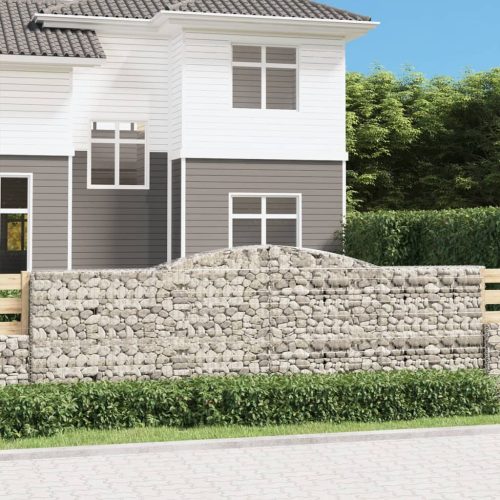 5 db íves horganyzott vas gabion kosár 400x30x120/140 cm