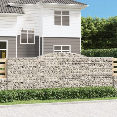 3 db íves horganyzott vas gabion kosár 400x30x140/160 cm