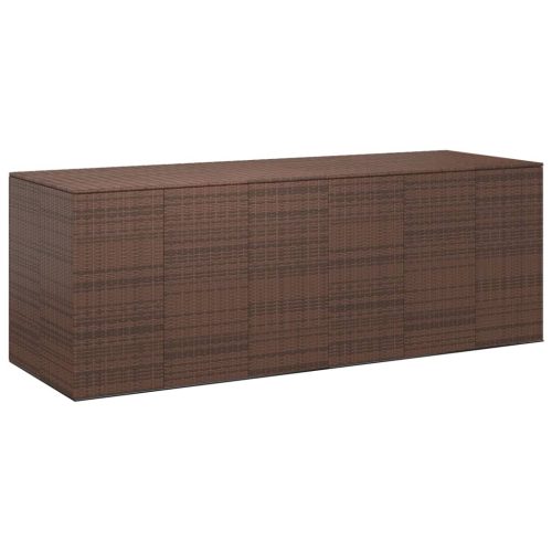 Barna polietilén rattan kerti párnatartó doboz 291x100,5x104 cm