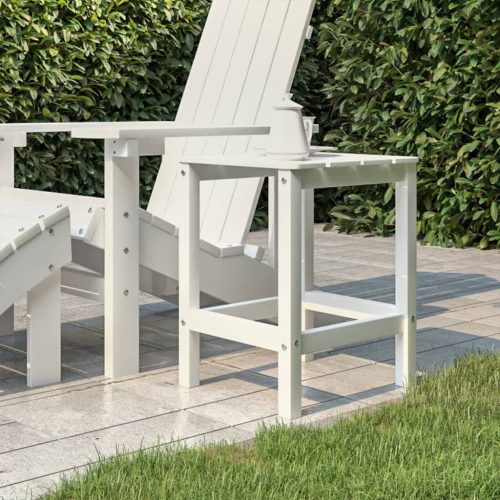 Fehér HDPE kerti adirondack asztal 38 x 38 x 46 cm