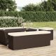 Barna polyrattan zsámolypad párnával 110 x 30 x 40 cm