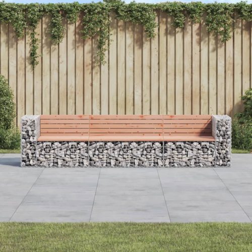 Tömör duglászfenyő gabion kerti pad 287x71x65,5 cm