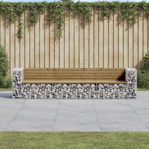 tömör impregnált fenyőfa gabion kerti pad 287 x 71 x 65,5 cm