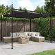 Antracitszürke pergola behúzható tetővel 295 x 292 x 230 cm