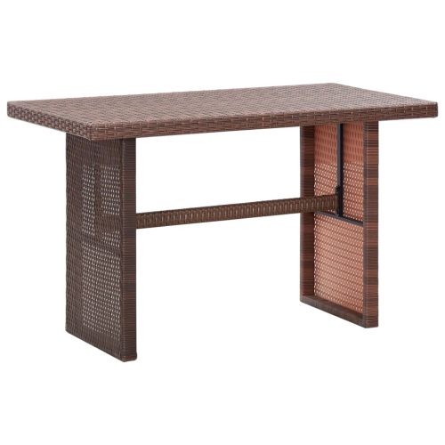 Barna polyrattan kerti asztal 110 x 60 x 67 cm