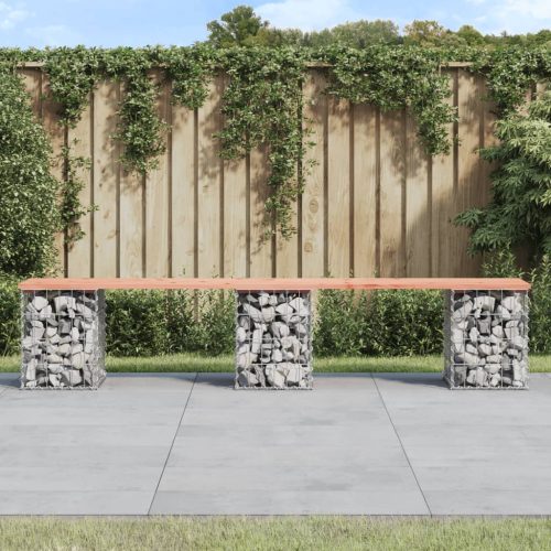 Tömör duglászfenyő gabion kerti pad 203x31x42 cm