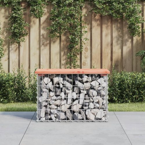 Tömör duglászfenyő gabion kerti pad 63x31,5x42 cm