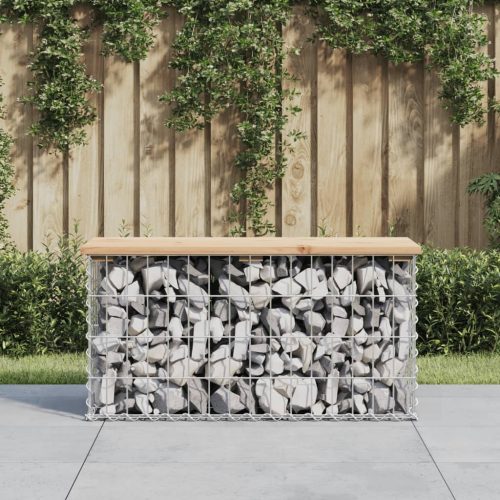 Tömör fenyőfa gabion kerti pad 83x31,5x42 cm