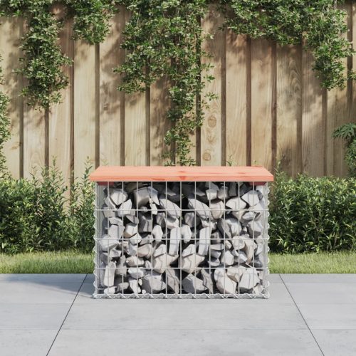 Tömör duglászfenyő gabion kerti pad 63x44x42 cm