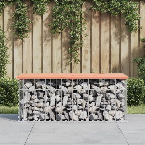 tömör duglászfenyő gabion kerti pad 103x44x42 cm