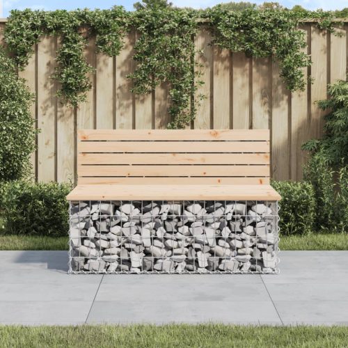 Tömör fenyőfa gabion kerti pad 103x70x65 cm