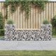 Tömör fenyőfa gabion kerti pad 183x41x60,5 cm